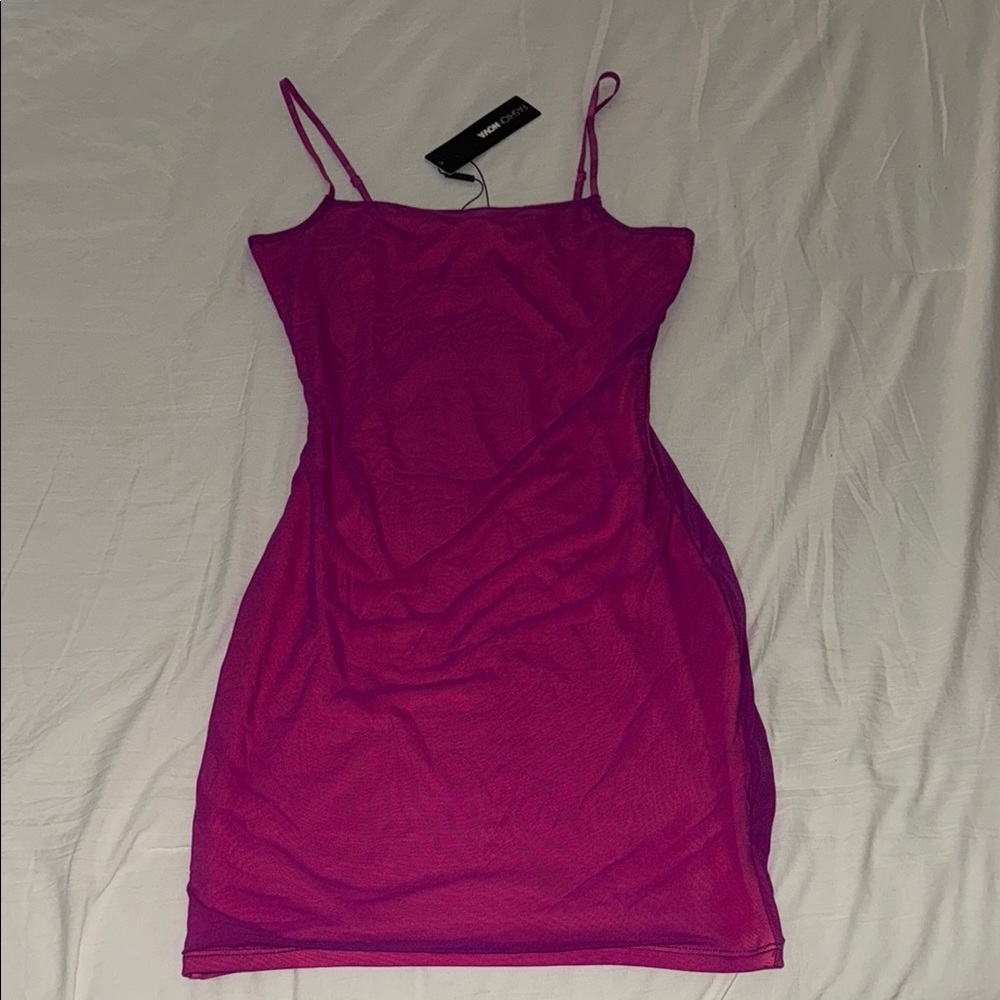 Fashion Nova Vibrant Pink and Orange Dress